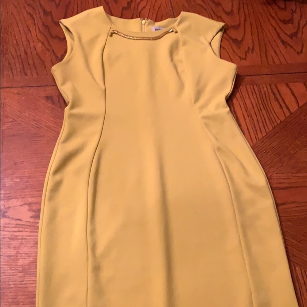 Chartreuse A-Line Midi Dress